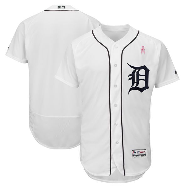 Men Detroit Tigers Blank White Mothers Edition MLB Jerseys->cleveland indians->MLB Jersey